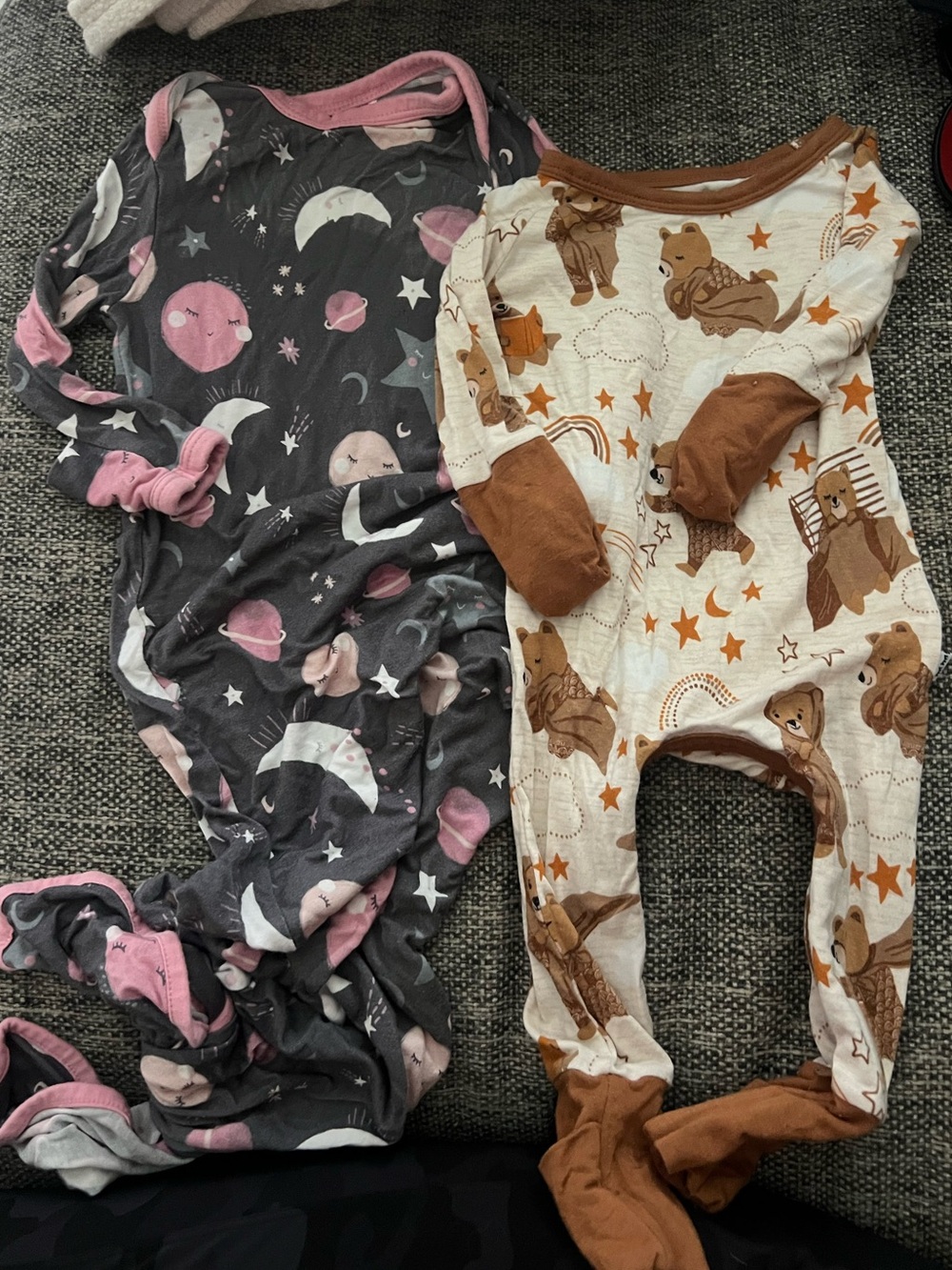 Little Sleepies Pajama Newborn Bundle - Space Pink & Bear Brown